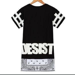 HOOD BY AIR “DESIST” Patchwork Hip Hop Tee-Shirt
